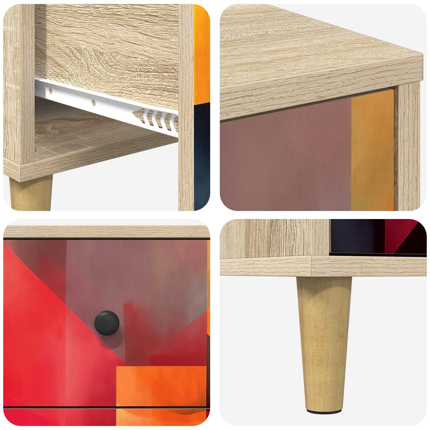 Cassettiera HEESCH Stampa a blocchi di colore 66 x 36,5 x 75 cm
