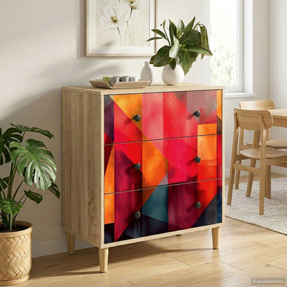 Cassettiera HEESCH Stampa a blocchi di colore 66 x 36,5 x 75 cm