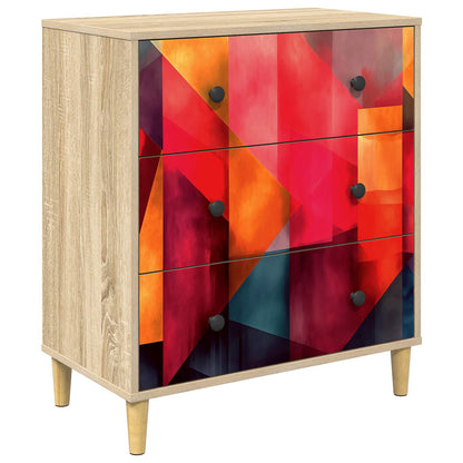 Cassettiera HEESCH Stampa a blocchi di colore 66 x 36,5 x 75 cm