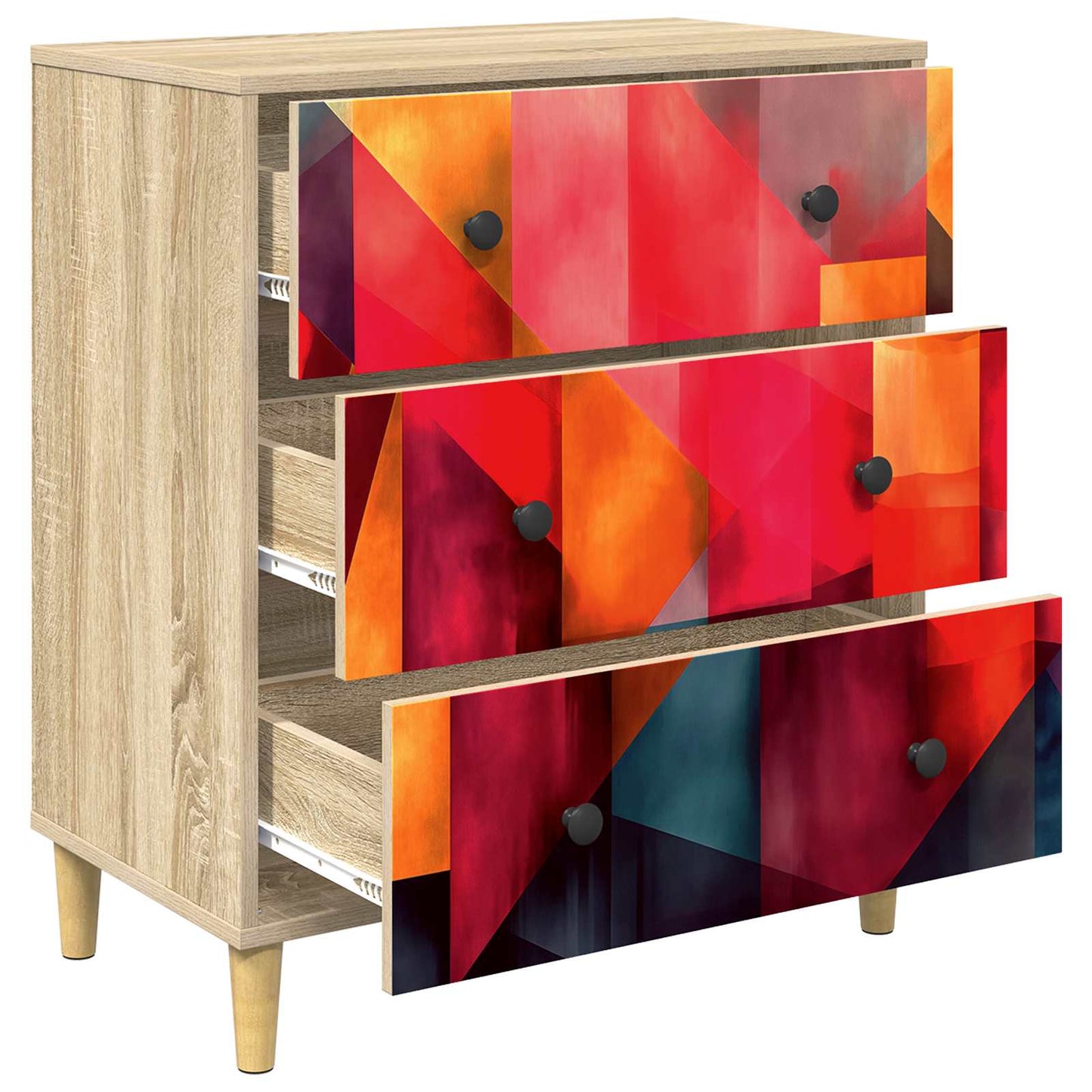 Cassettiera HEESCH Stampa a blocchi di colore 66 x 36,5 x 75 cm