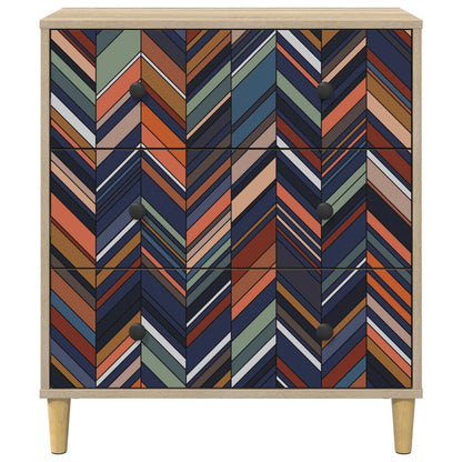 Cassettiera OMMEN Stampa geometrica 66 x 36,5 x 75 cm Sonoma