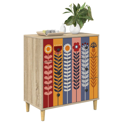Cassettiera ESSEN Stampa di girasoli 66 x 36,5 x 75 cm Sonoma | homemem39