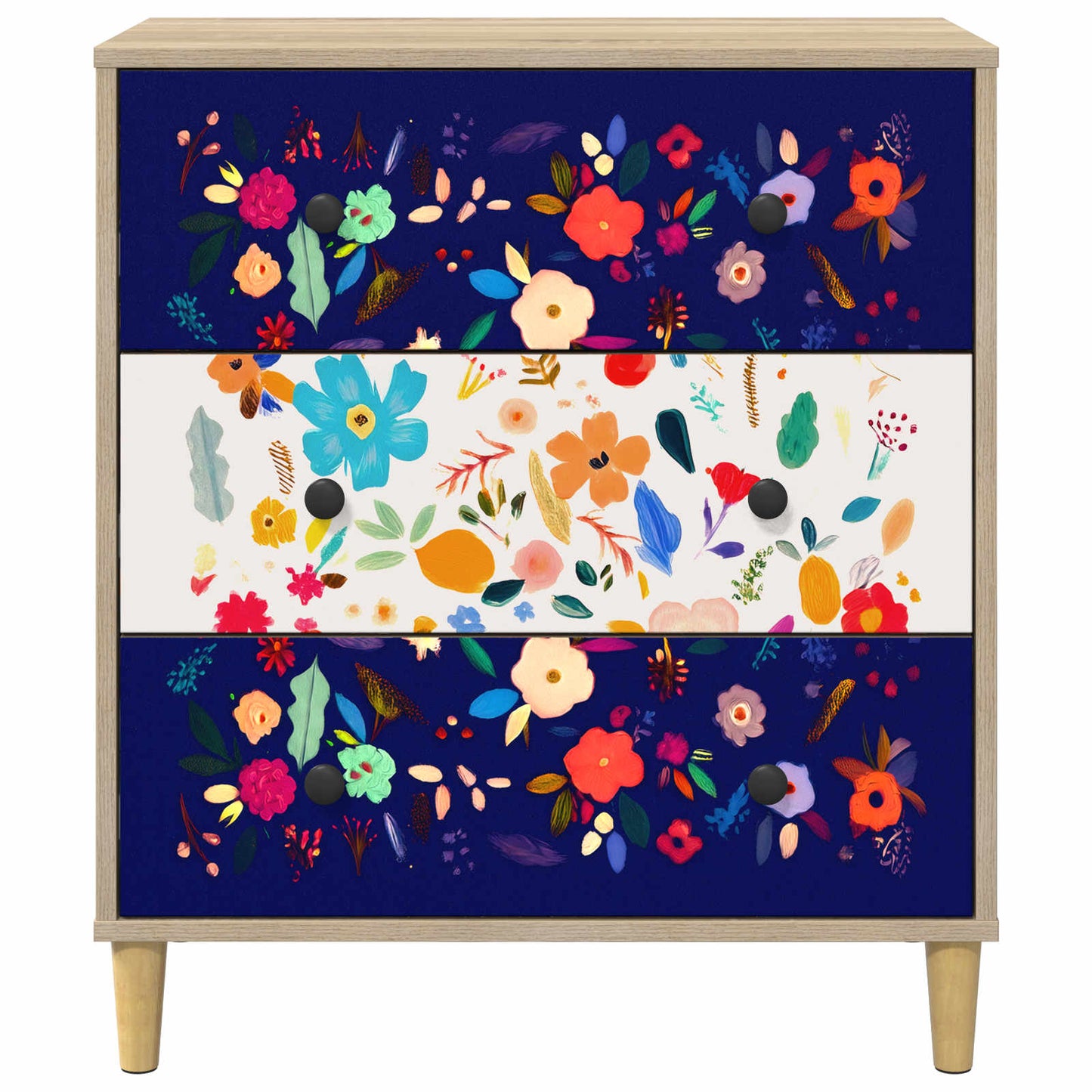 Cassettiera MAINZ Stampa floreale 66 x 36,5 x 75 cm Sonoma | homemem39