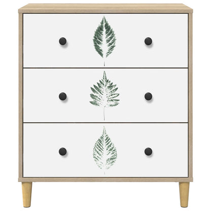 Cassettiera HANAU Stampa foglia verde 66 x 36,5 x 75 cm Sonoma | homemem39