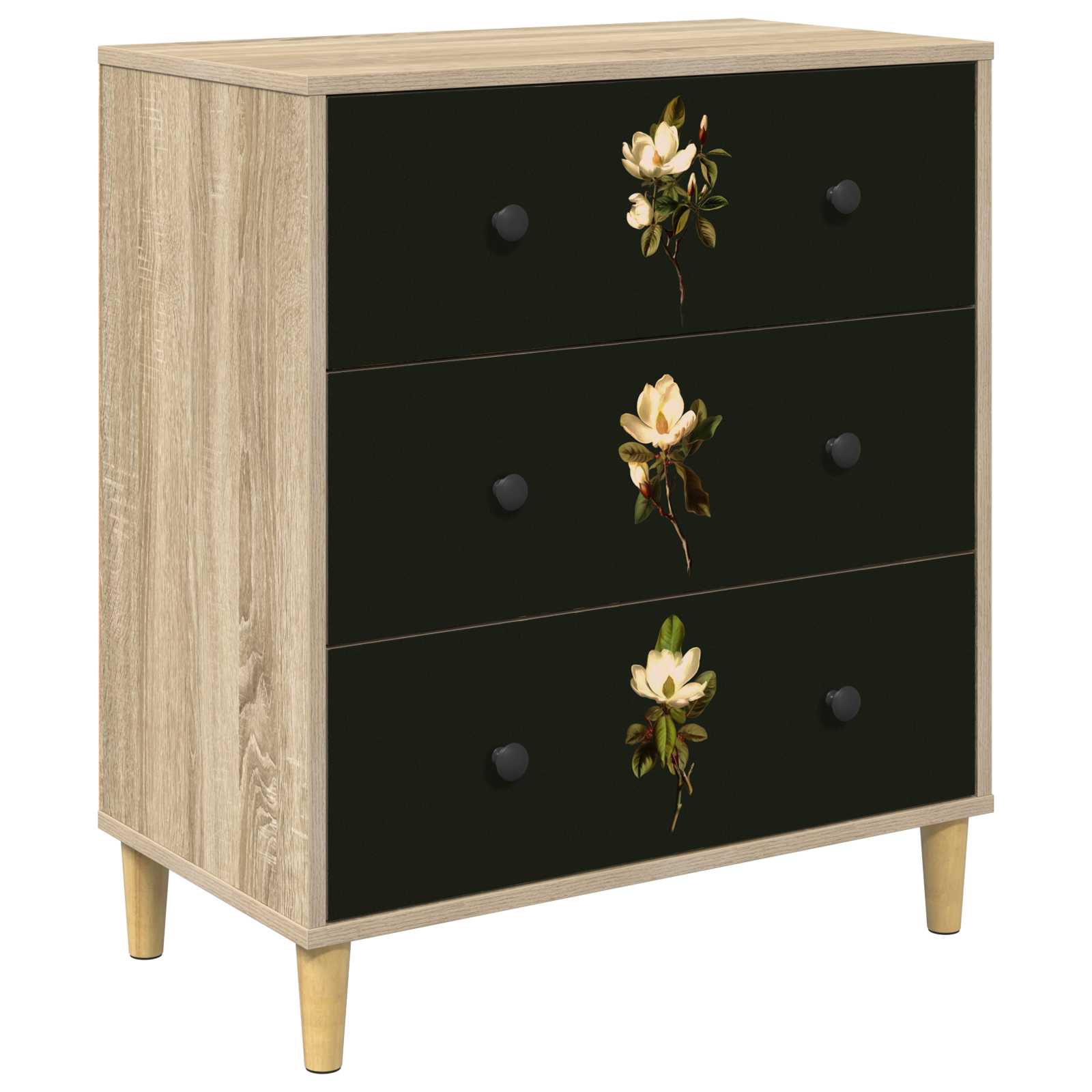 Cassettiera BREMEN Stampa di Magnolia 66 x 36,5 x 75 cm Sonoma | homemem39