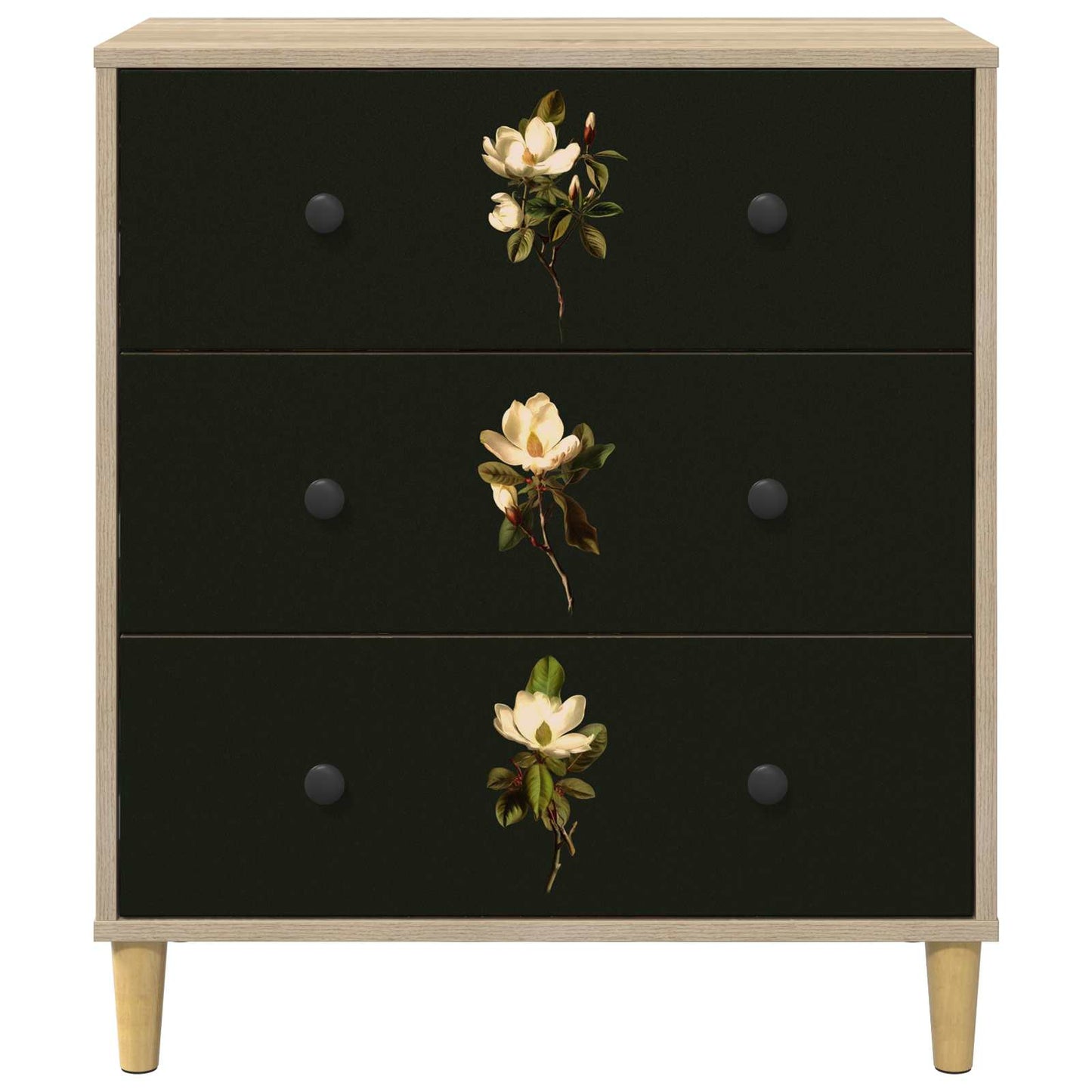 Cassettiera BREMEN Stampa di Magnolia 66 x 36,5 x 75 cm Sonoma | homemem39
