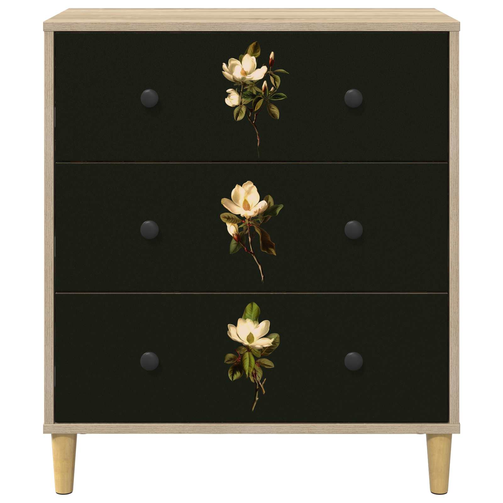 Cassettiera BREMEN Stampa di Magnolia 66 x 36,5 x 75 cm Sonoma | homemem39