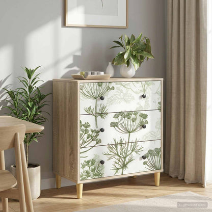 Cassettiera GOTHA Stampa di albero verde 66 x 36,5 x 75 cm