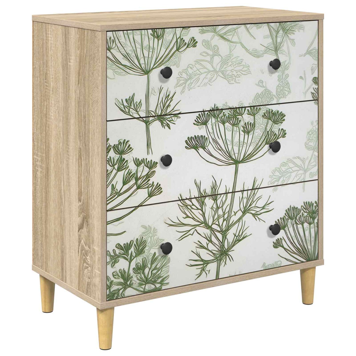 Cassettiera GOTHA Stampa di albero verde 66 x 36,5 x 75 cm | homemem39