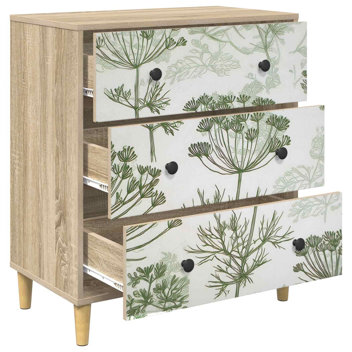 Cassettiera GOTHA Stampa di albero verde 66 x 36,5 x 75 cm | homemem39