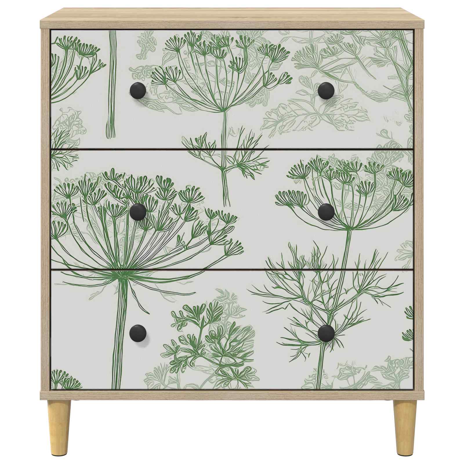 Cassettiera GOTHA Stampa di albero verde 66 x 36,5 x 75 cm | homemem39