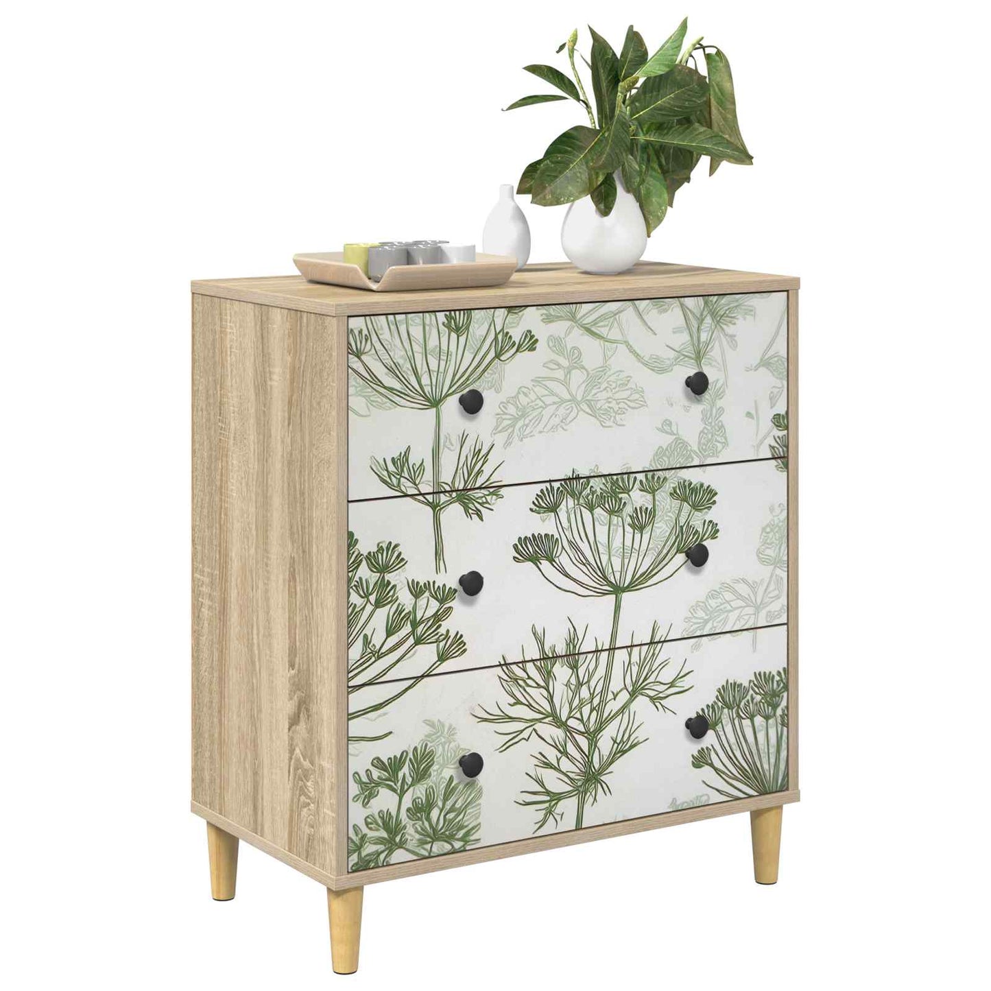 Cassettiera GOTHA Stampa di albero verde 66 x 36,5 x 75 cm | homemem39
