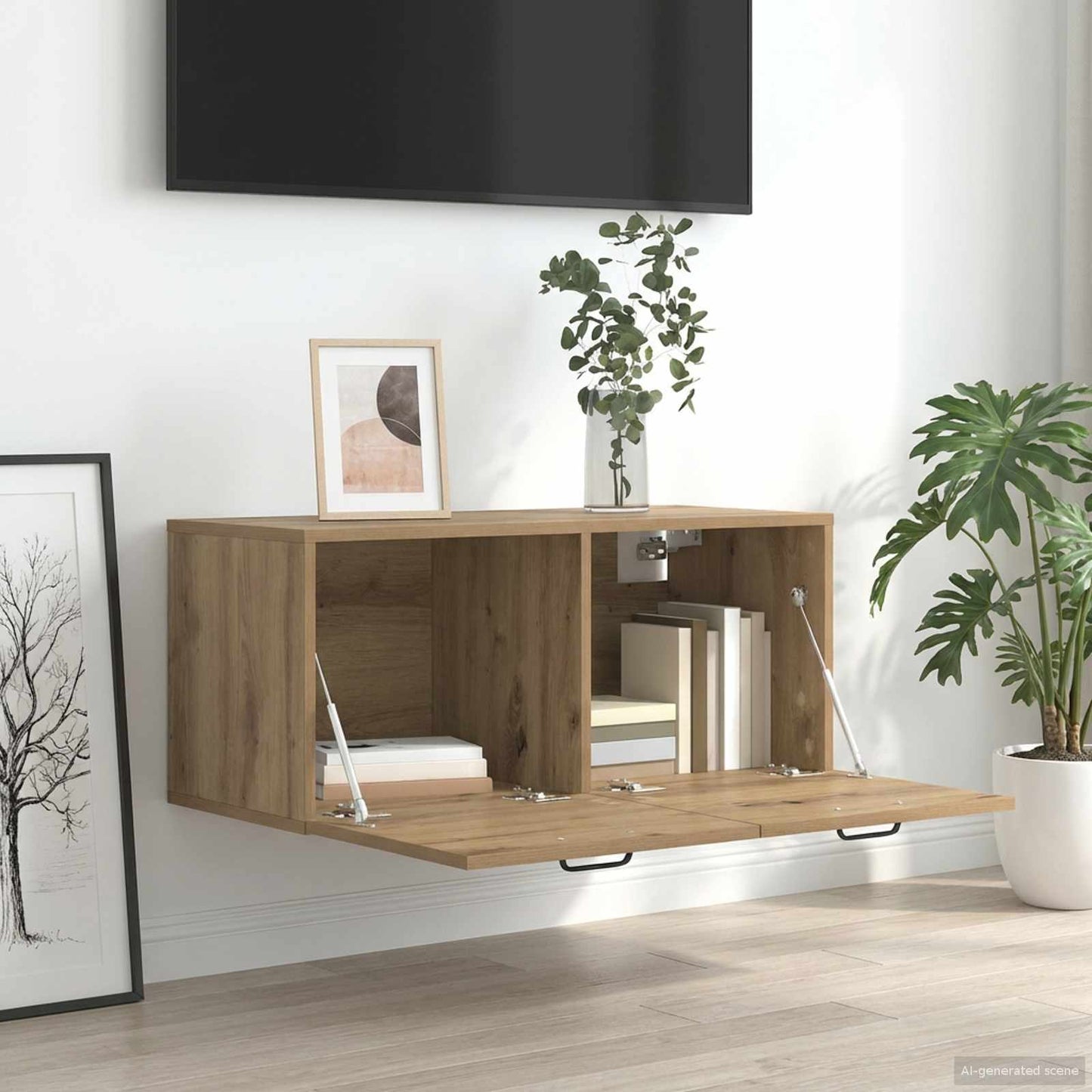 Armadietto a muro A parete Rovere artigianale 80 x 36,5 x 35 cm | homemem39
