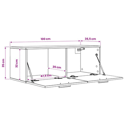 Armadietto a muro Legno antico 100 x 36,5 x 35 cm - homemem39