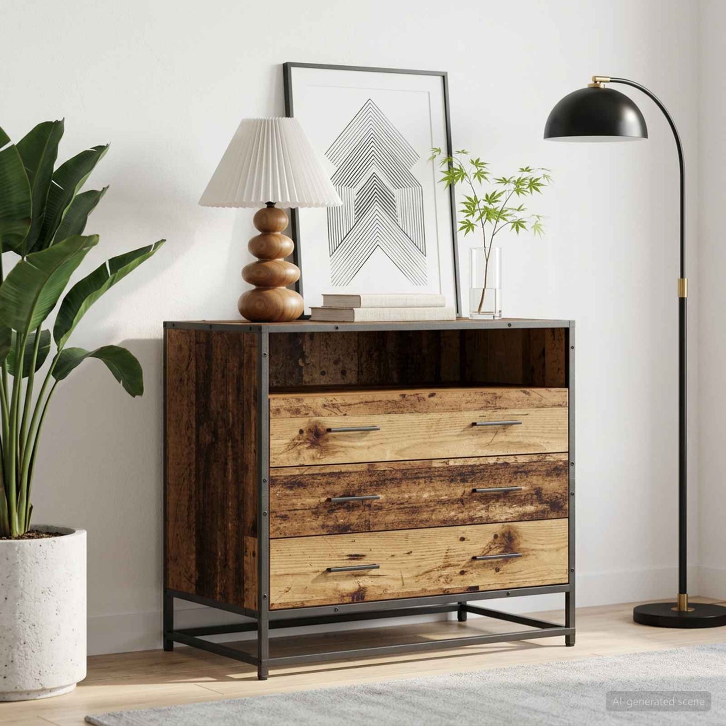 Mobile con Cassetti 3-Cassetto Legno antico 70 x 41 x 70 cm
