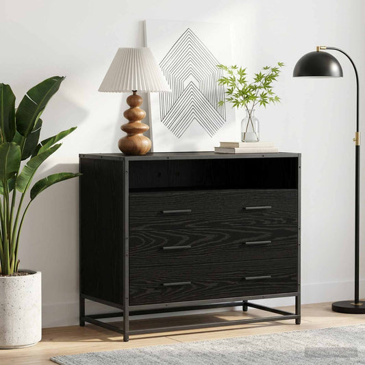 Mobile con Cassetti 3-Cassetto Rovere nero 70 x 41 x 70 cm