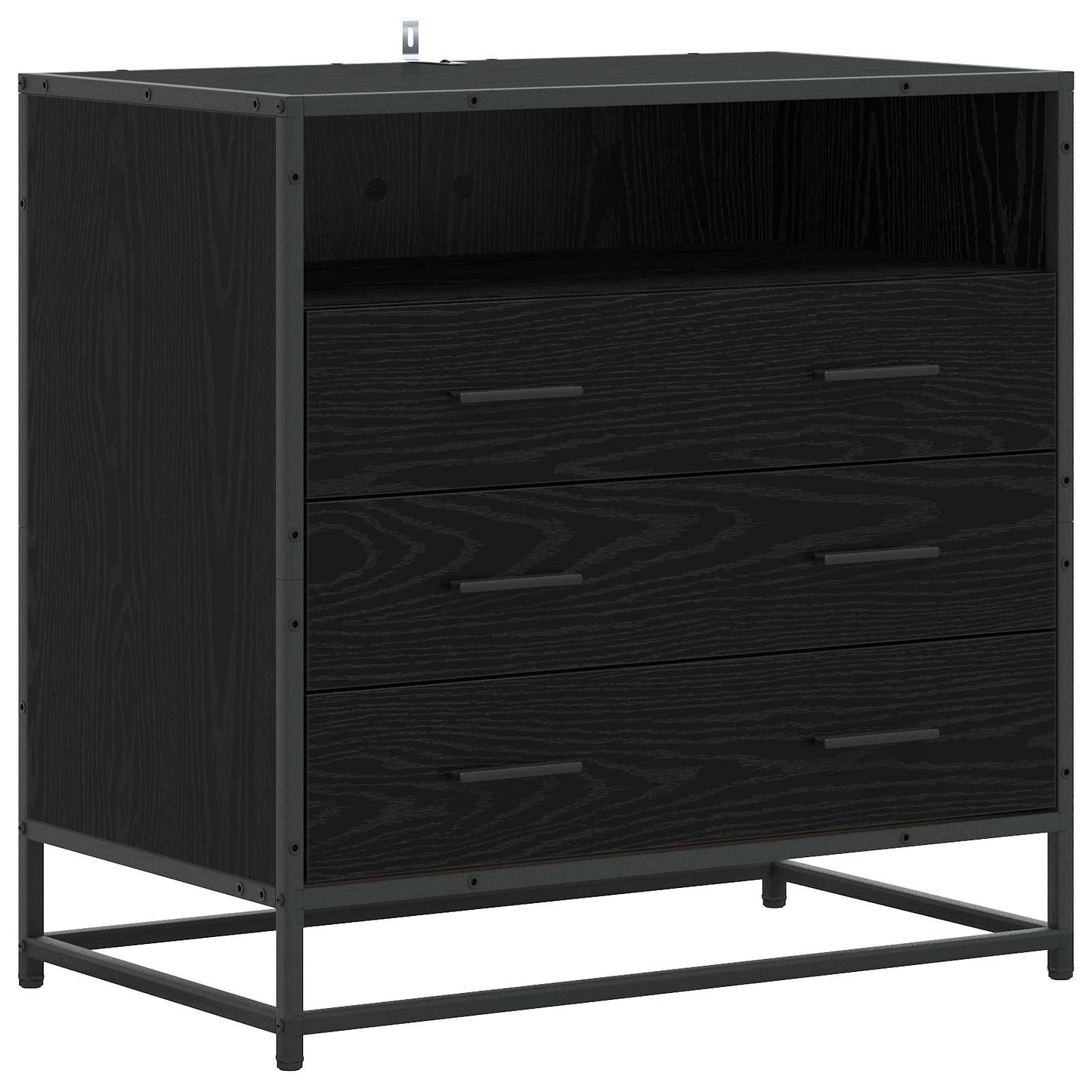 Mobile con Cassetti 3-Cassetto Rovere nero 70 x 41 x 70 cm
