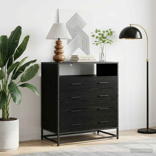 Mobile con Cassetti 4-Cassetto Rovere nero 70 x 41 x 83,5 cm