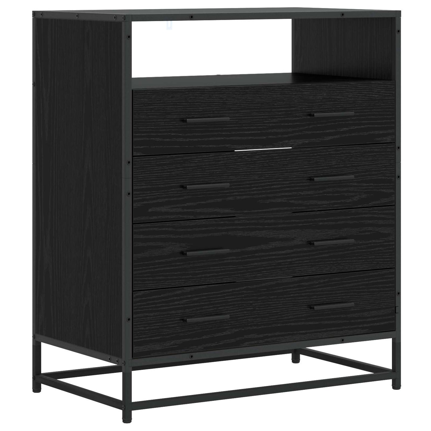 Mobile con Cassetti 4-Cassetto Rovere nero 70 x 41 x 83,5 cm
