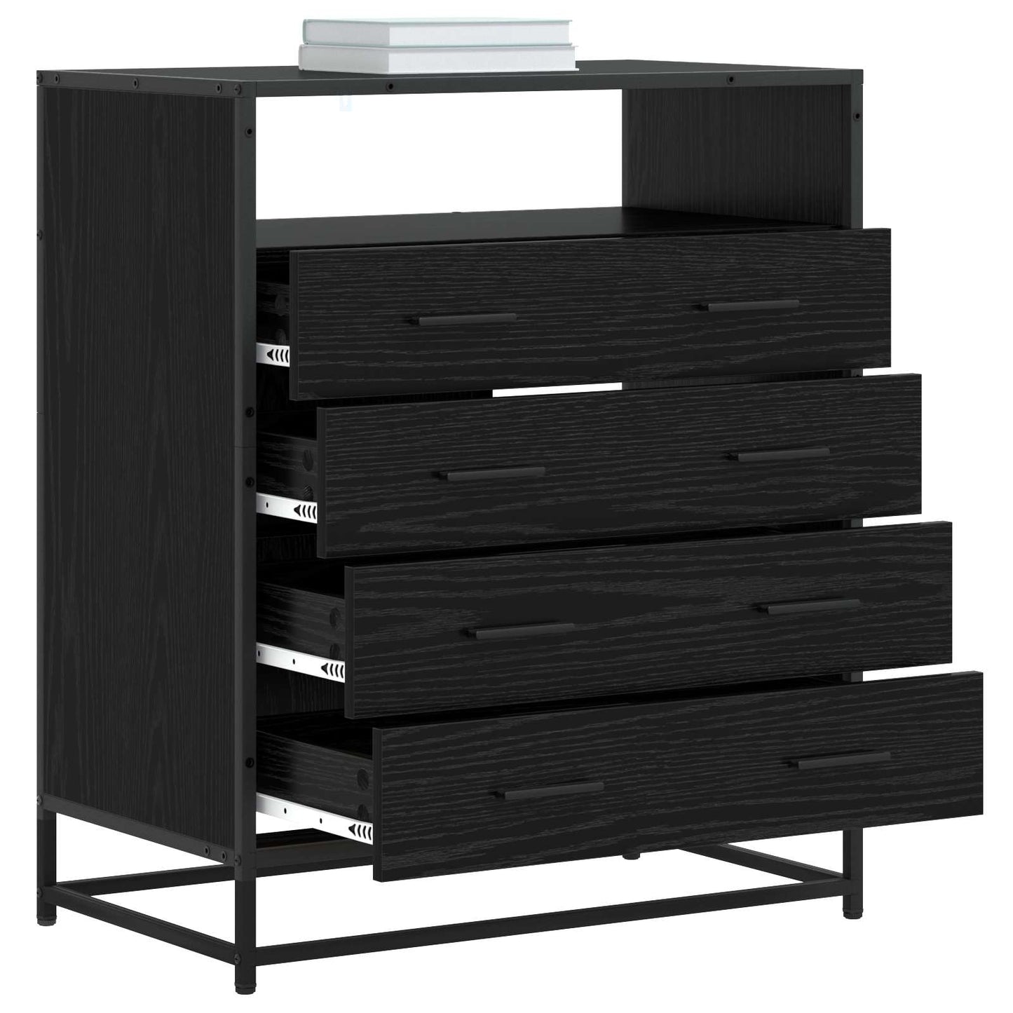 Mobile con Cassetti 4-Cassetto Rovere nero 70 x 41 x 83,5 cm
