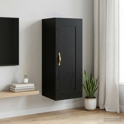 Armadietto a muro Rovere Nero 34,5 x 34 x 90 cm