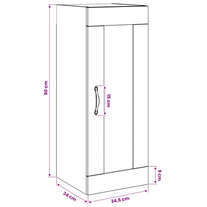 Armadietto a muro Rovere Nero 34,5 x 34 x 90 cm