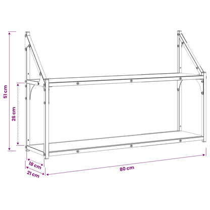 Scaffale da parete A parete Legno antico 80 x 21 x 51 cm