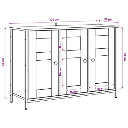 Credenza Legno antico 100 x 35 x 70 cm Legno ingegnerizzato