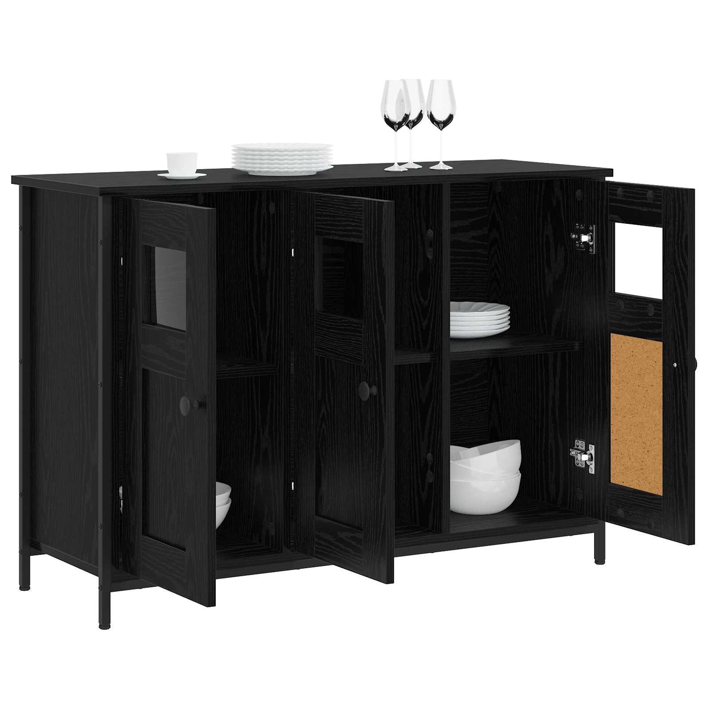 Credenza Rovere Nero 100 x 35 x 70 cm Legno ingegnerizzato | homemem39