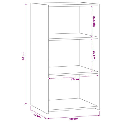 Credenza Rovere Nero 50 x 41 x 93 cm Legno ingegnerizzato