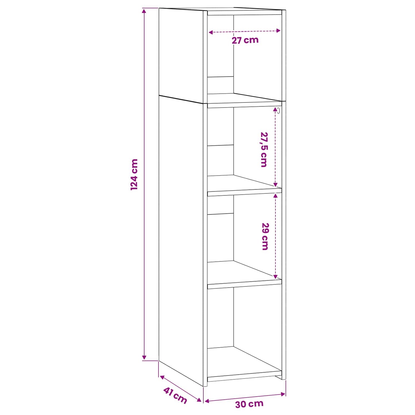 Credenza Rovere Artigianale 30 x 41 x 124 cm