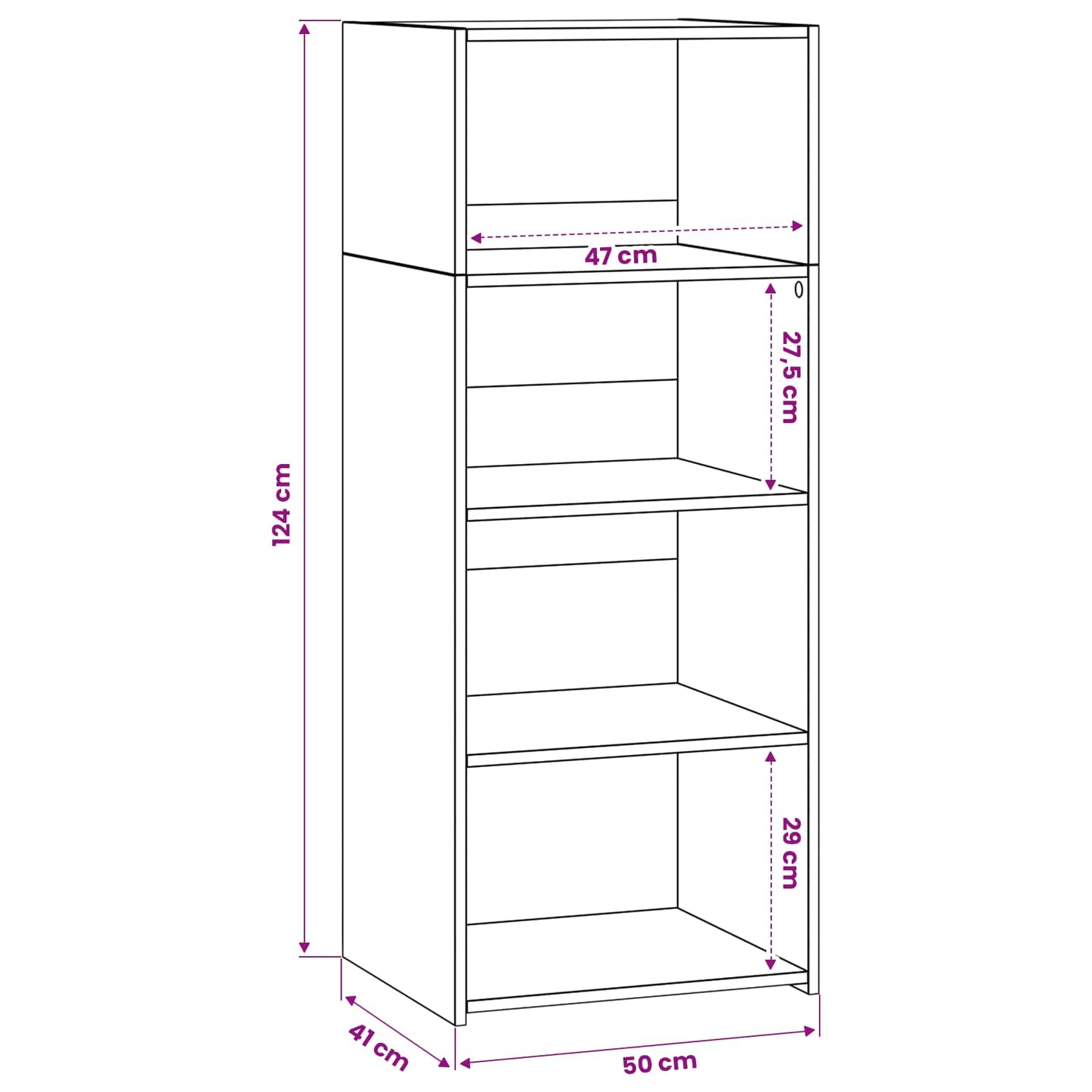 Credenza Legno antico 50 x 41 x 124 cm Legno ingegnerizzato