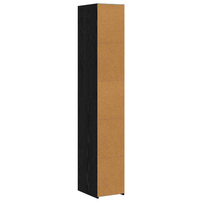 Credenza Rovere Nero 30 x 41 x 185 cm Legno ingegnerizzato