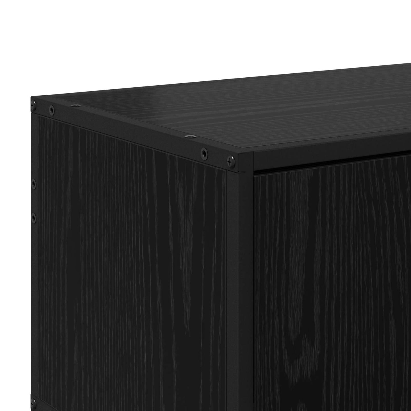 Mobile TV 80 x 34,5 x 40 cm Rovere Nero Legno ingegnerizzato