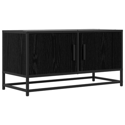 Mobile TV 80 x 34,5 x 40 cm Rovere Nero Legno ingegnerizzato