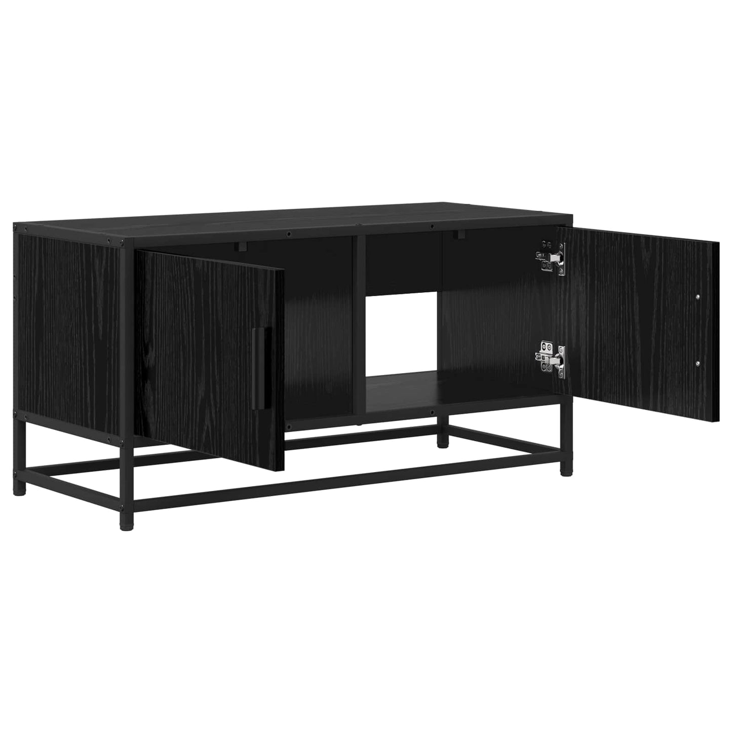Mobile TV 80 x 34,5 x 40 cm Rovere Nero Legno ingegnerizzato