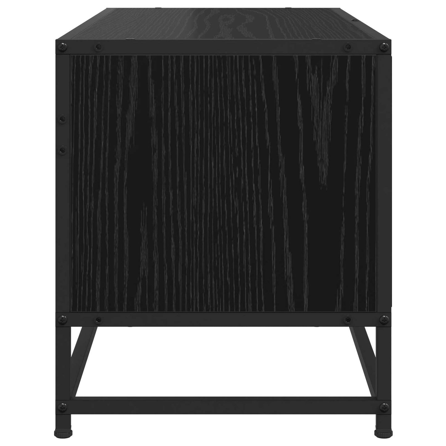 Mobile TV 80 x 34,5 x 40 cm Rovere Nero Legno ingegnerizzato