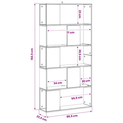 Libreria Rovere nero 80,5 x 23,5 x 162,5 cm PB | homemem39