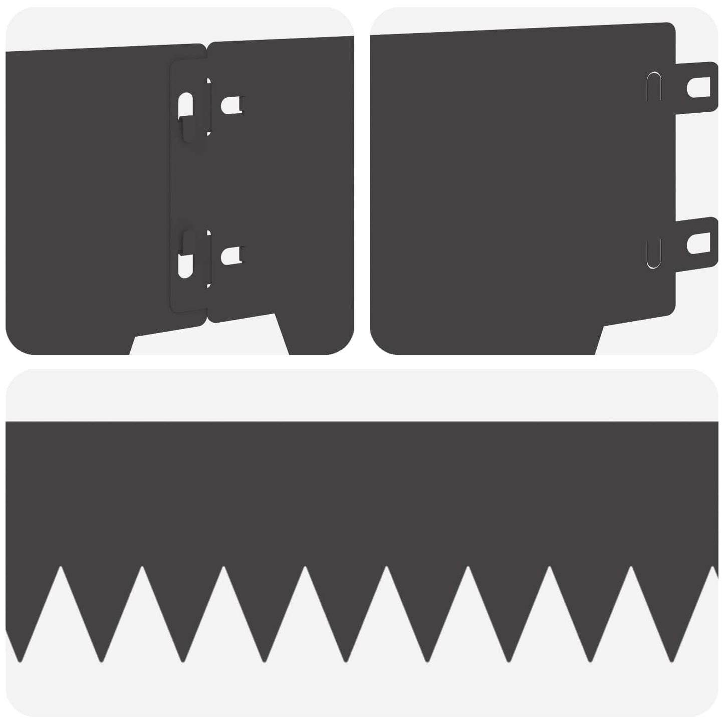Bordura per Prato 50 pcs 103 x 15 cm metallo Nero | homemem39