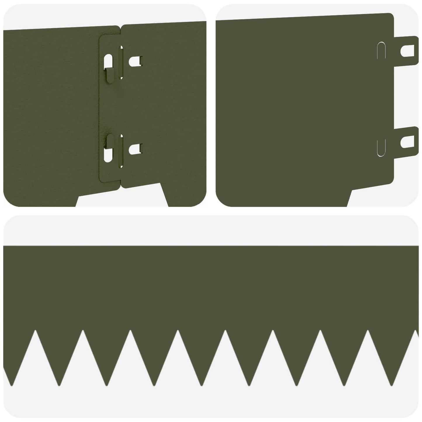 Bordura per Prato 20 pcs 103 x 15 cm metallo Verde Oliva | homemem39