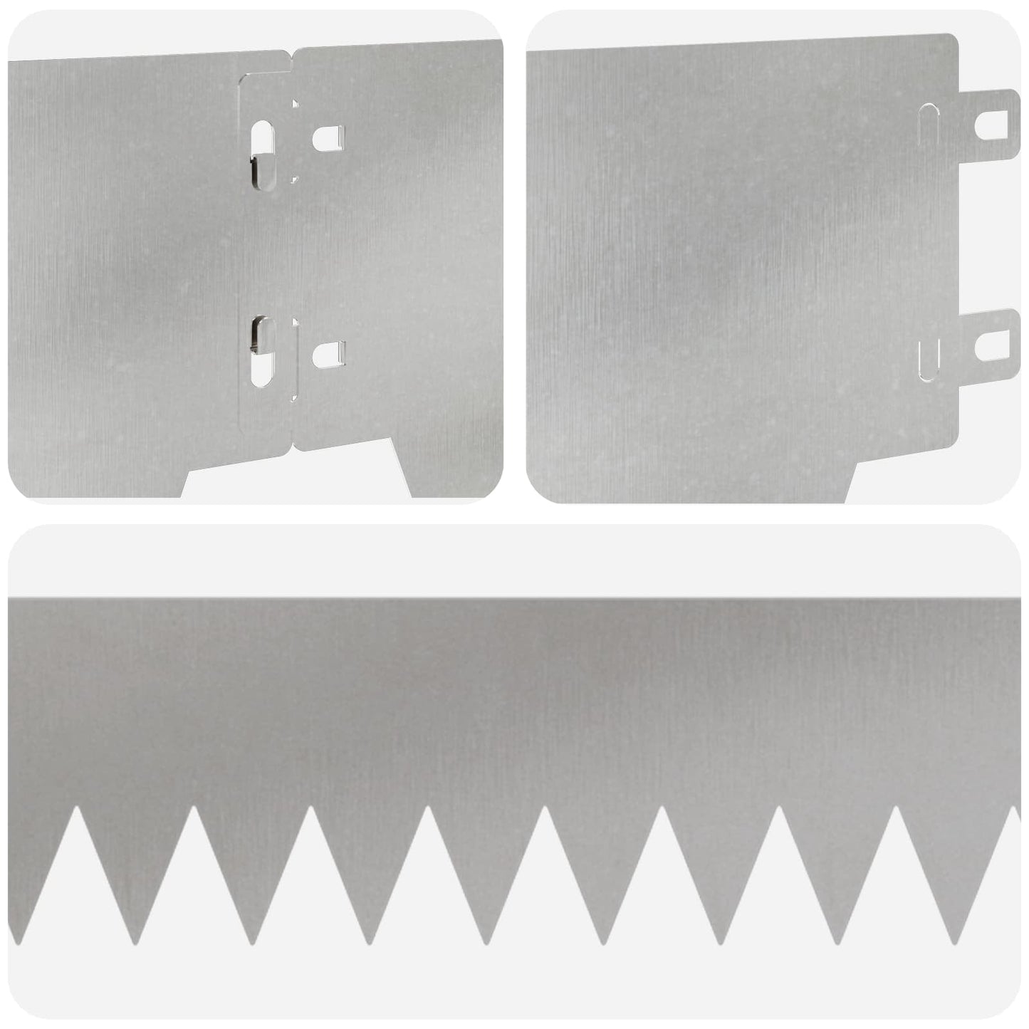 Bordura per Prato 10 pcs 103 x 15 cm metallo Argento | homemem39