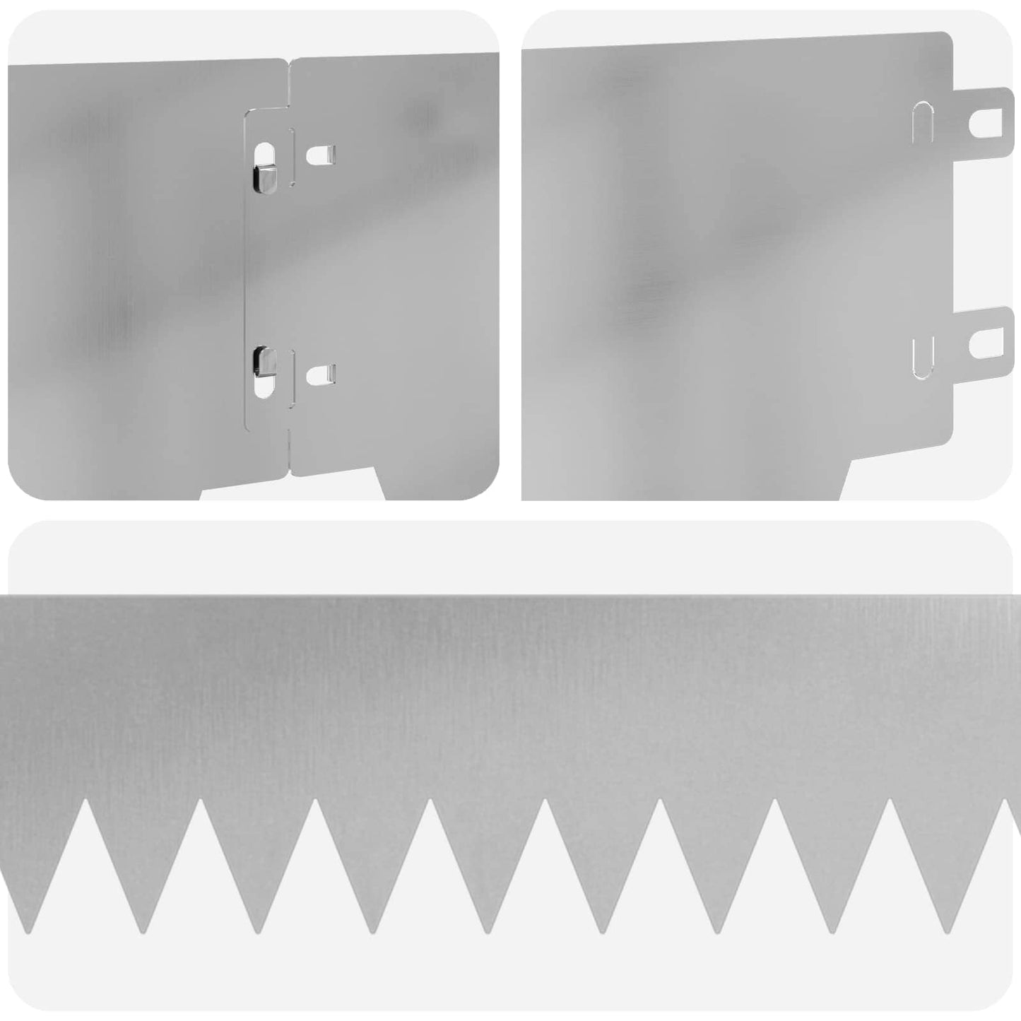 Bordura per Prato 20 pcs 103 x 15 cm metallo Argento | homemem39