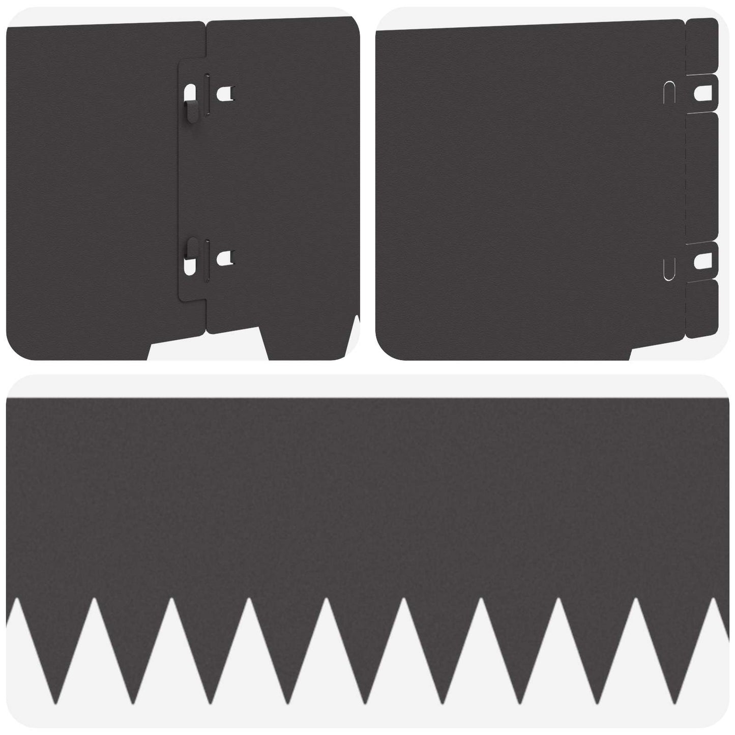 Bordura per Prato 10 pcs 103 x 20 cm metallo Nero | homemem39