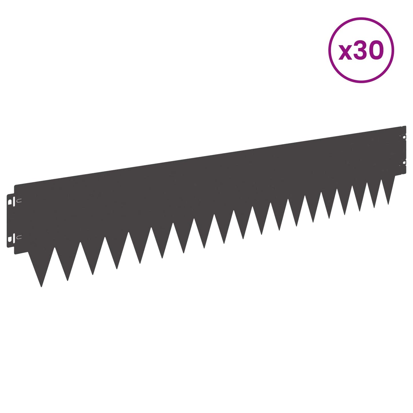 Bordura per Prato 30 pcs 103 x 20 cm metallo Nero | homemem39