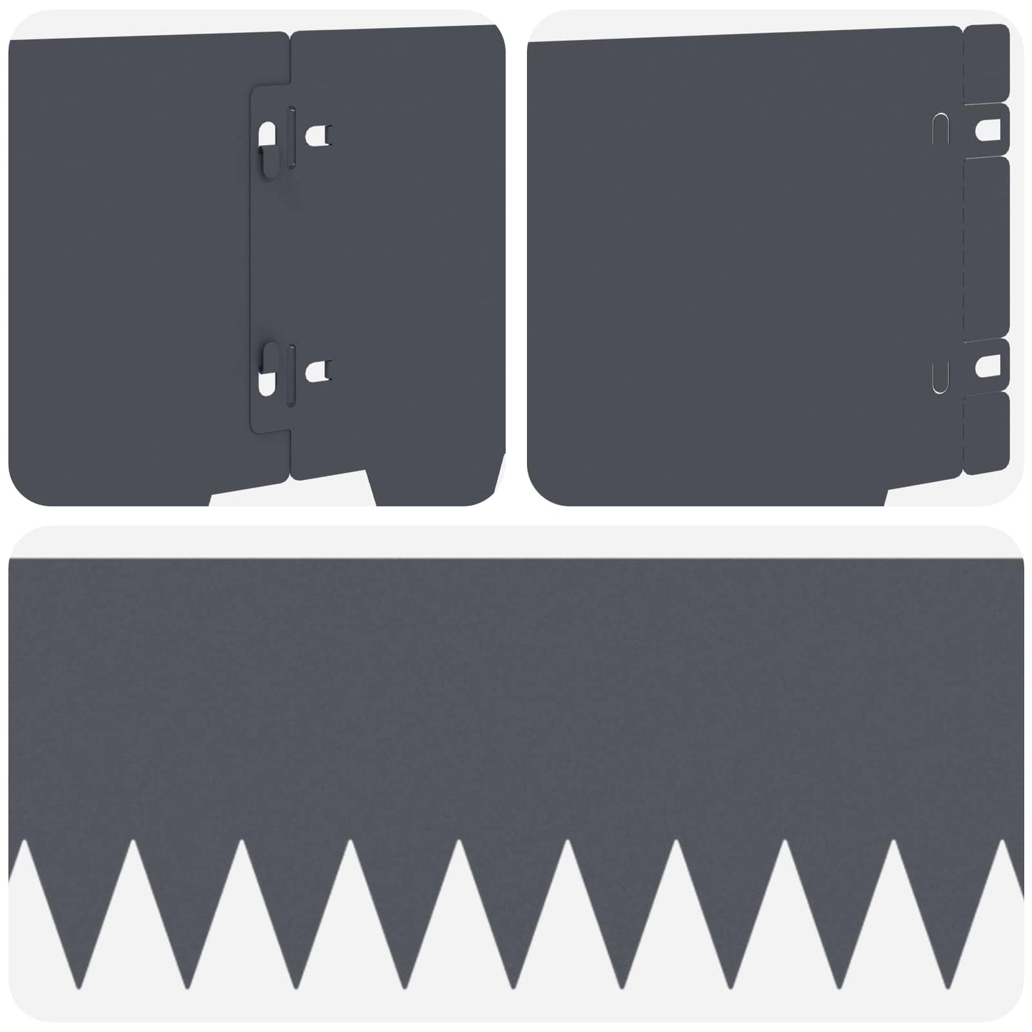 Bordura per Prato 10 pcs 103 x 20 cm metallo Antracite | homemem39