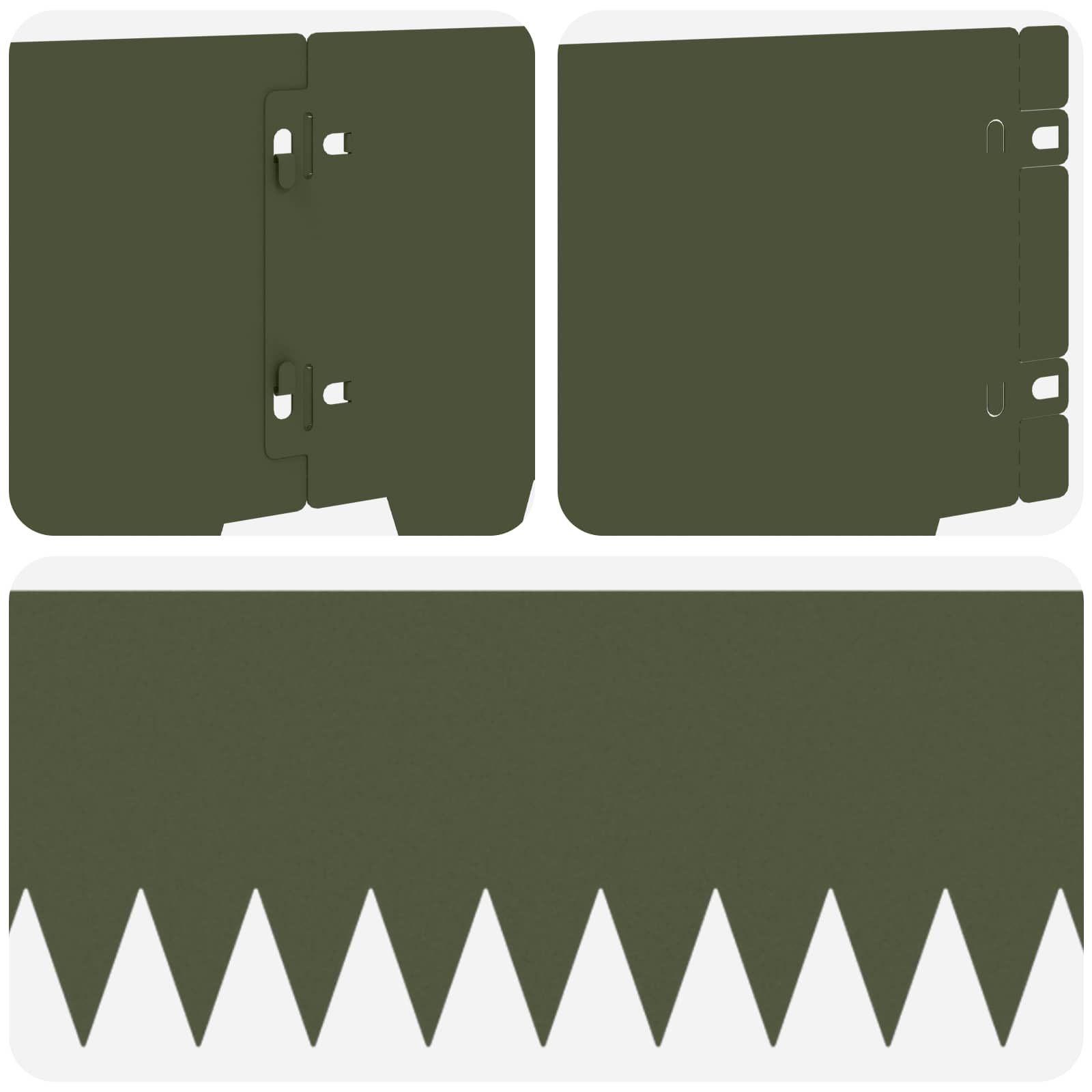 Bordura per Prato 10 pcs 103 x 20 cm metallo Verde Oliva | homemem39