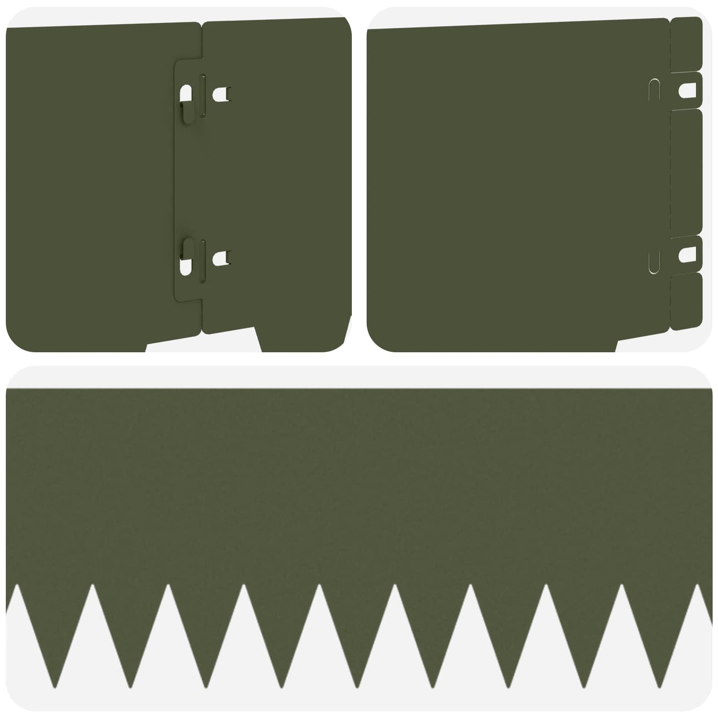 Bordura per Prato 20 pcs 103 x 20 cm metallo Verde Oliva | homemem39