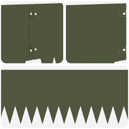 Bordura per Prato 10 pcs 103 x 25 cm metallo Verde Oliva | homemem39