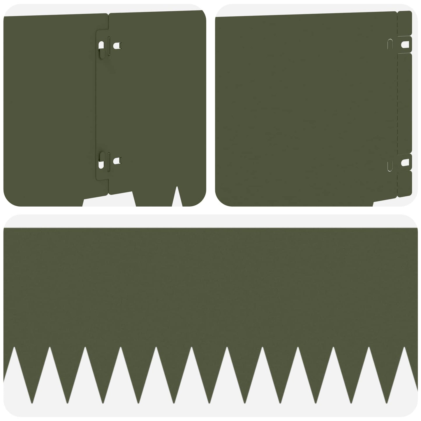 Bordura per Prato 20 pcs 103 x 25 cm metallo Verde Oliva | homemem39