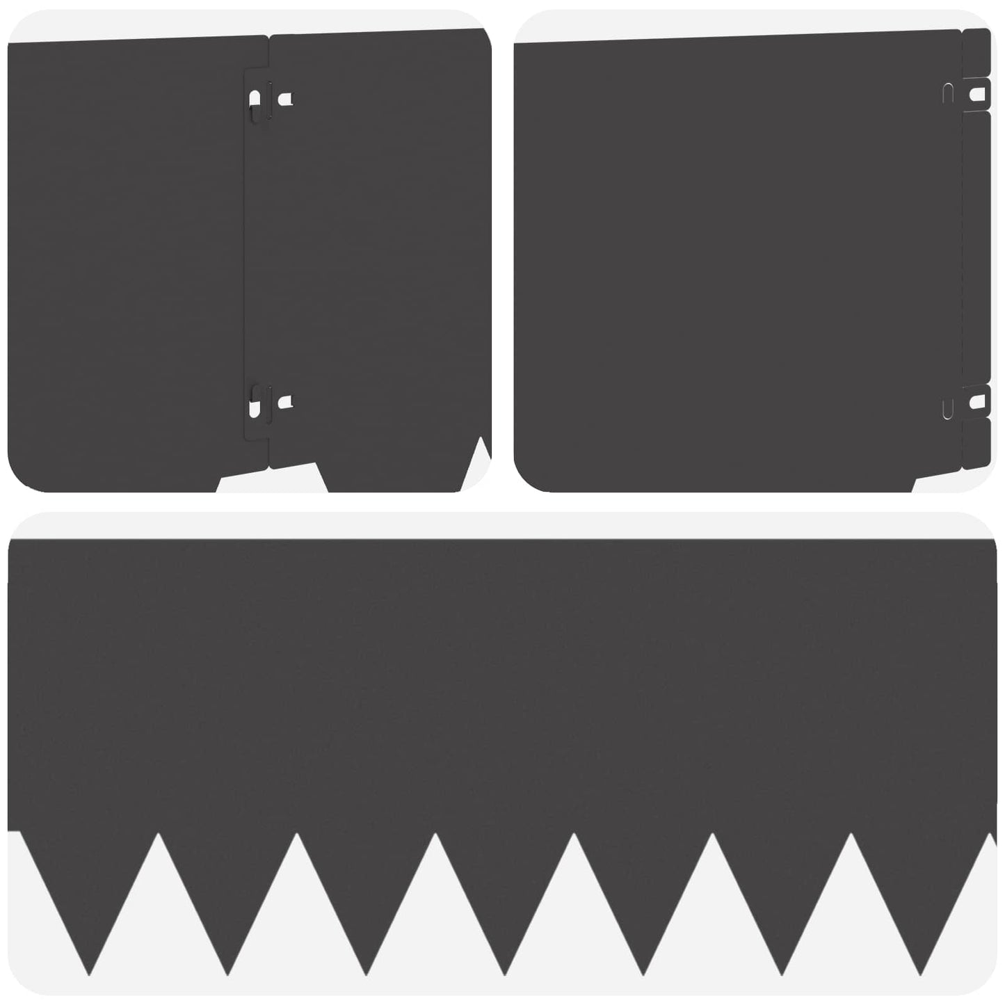 Bordura per Prato 10 pcs 103 x 30 cm metallo Nero | homemem39